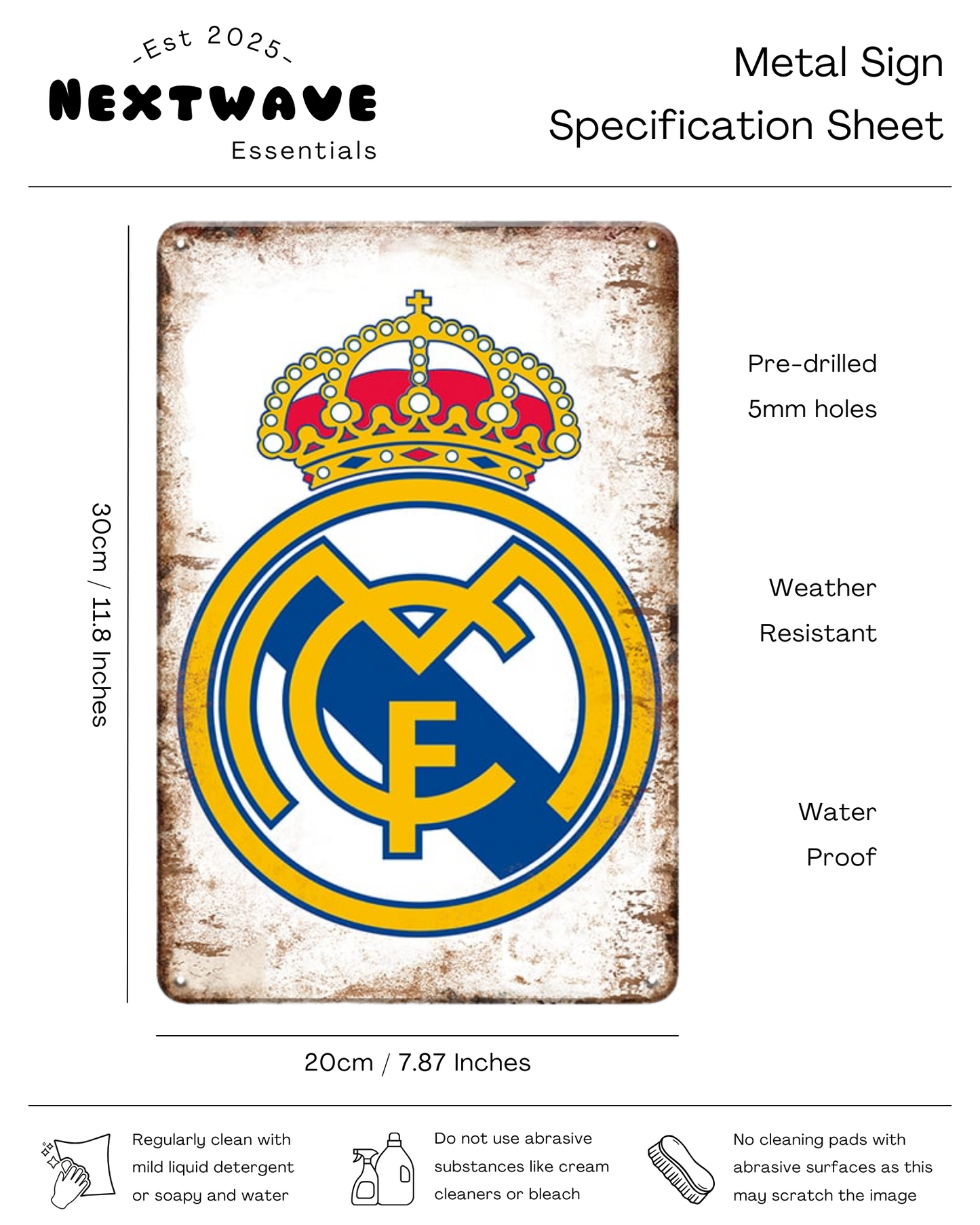 Real Madrid CF Logo Sign – Metal Sign