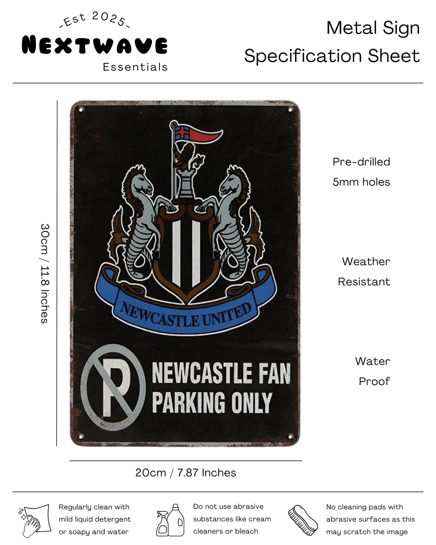 Newcastle United Fan Parking Sign – Metal Sign