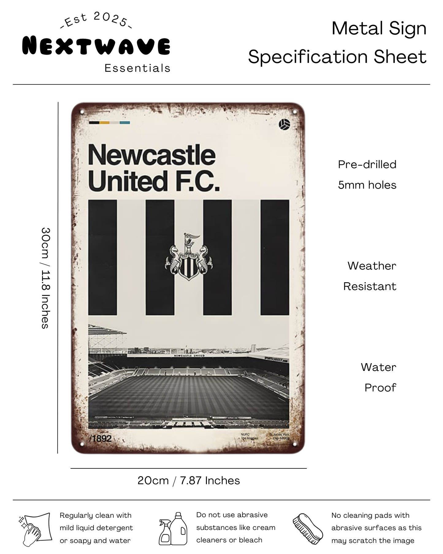 Newcastle United FC Stadium Sign – Metal Sign