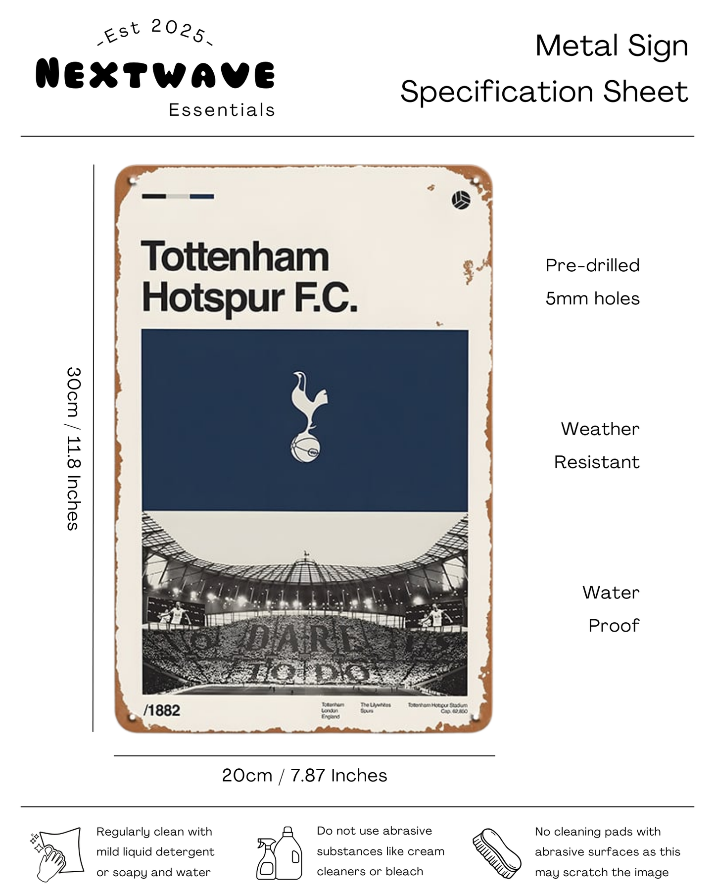 Tottenham Hotspur FC Stadium Sign β Metal Sign