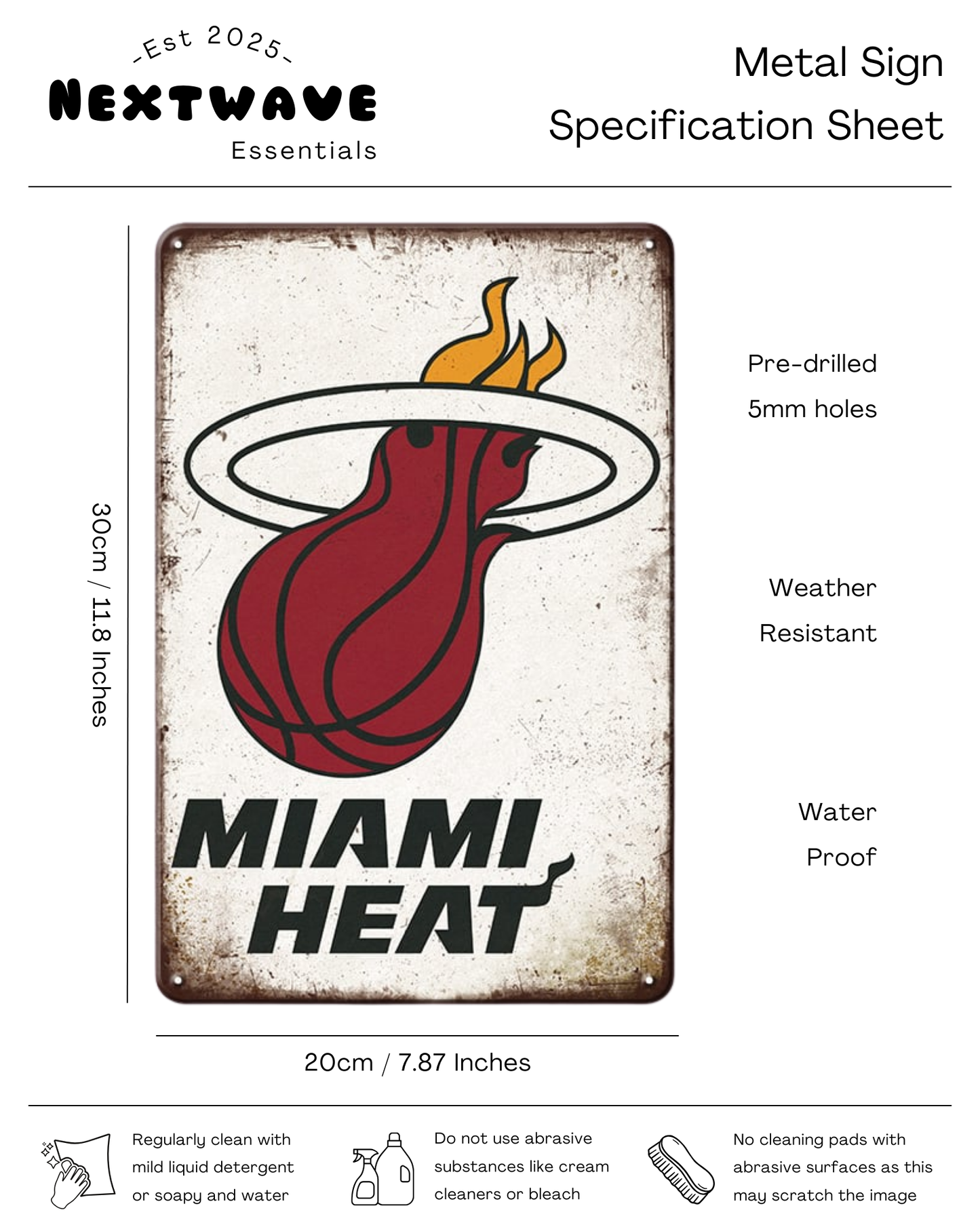 Miami Heat Logo Sign β Metal Sign