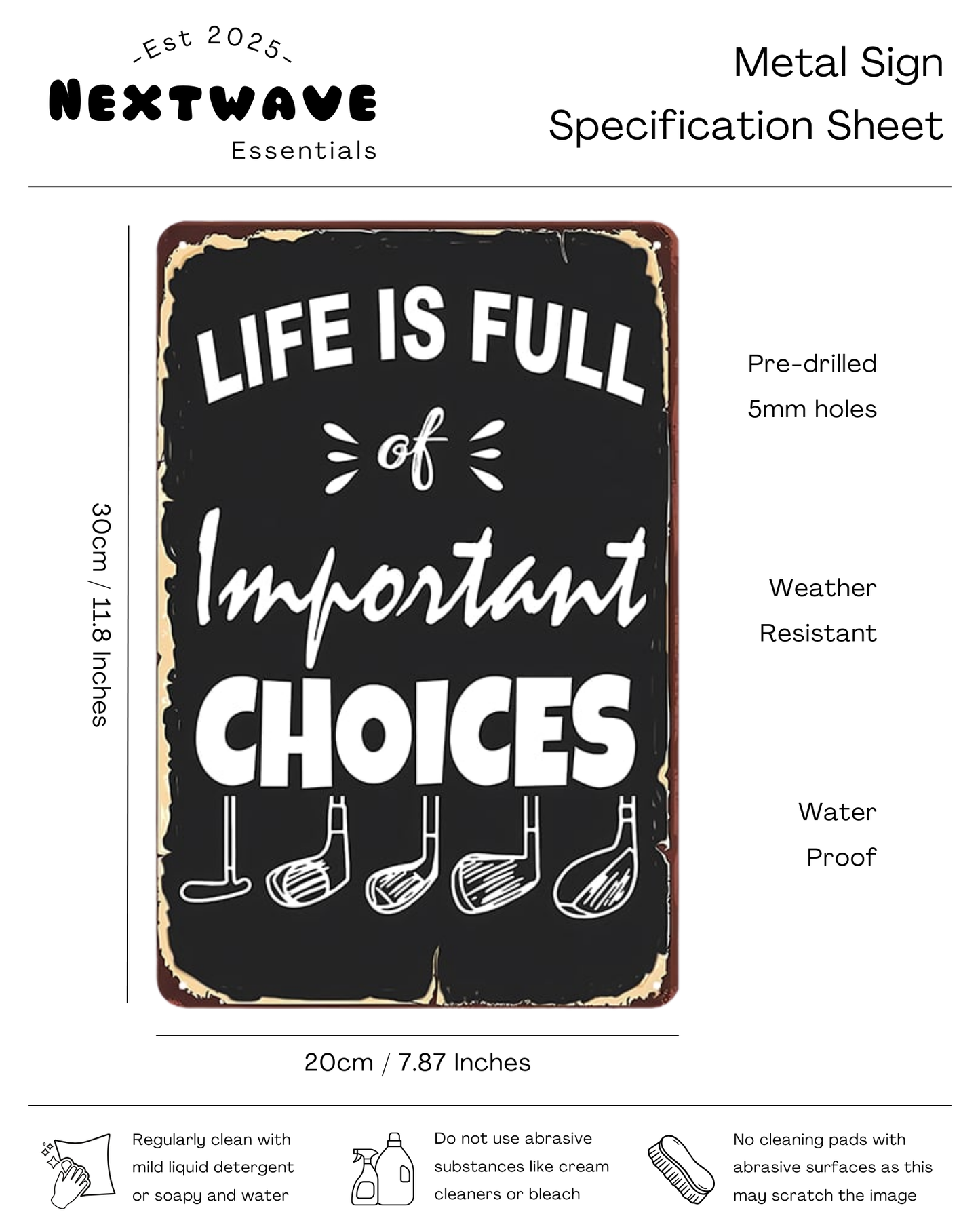 Golf Life Choices - Metal Sign