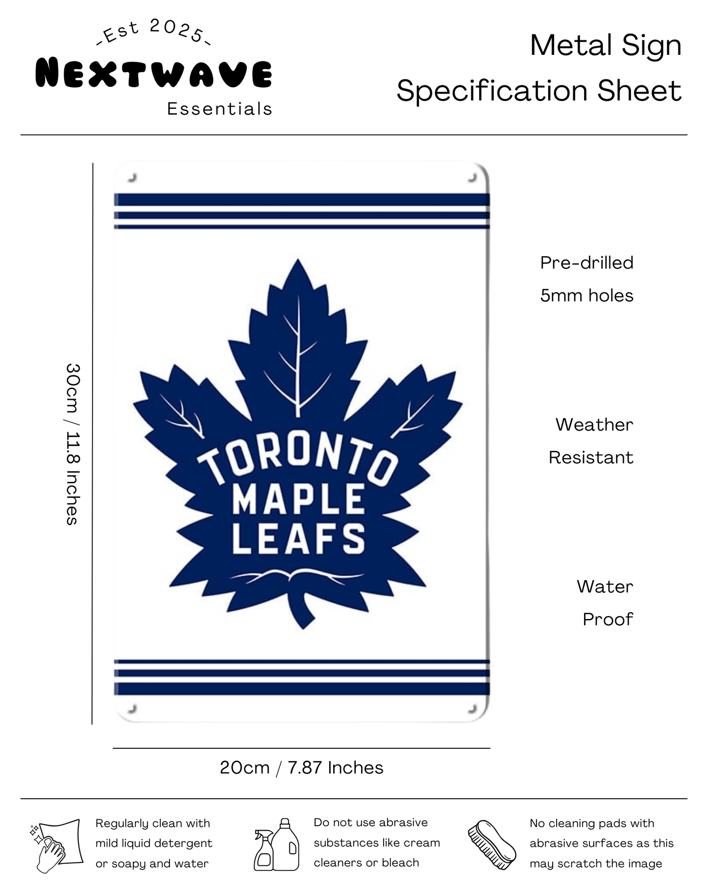 Toronto Maple Leafs NHL Hockey Wall Decor - Metal sign