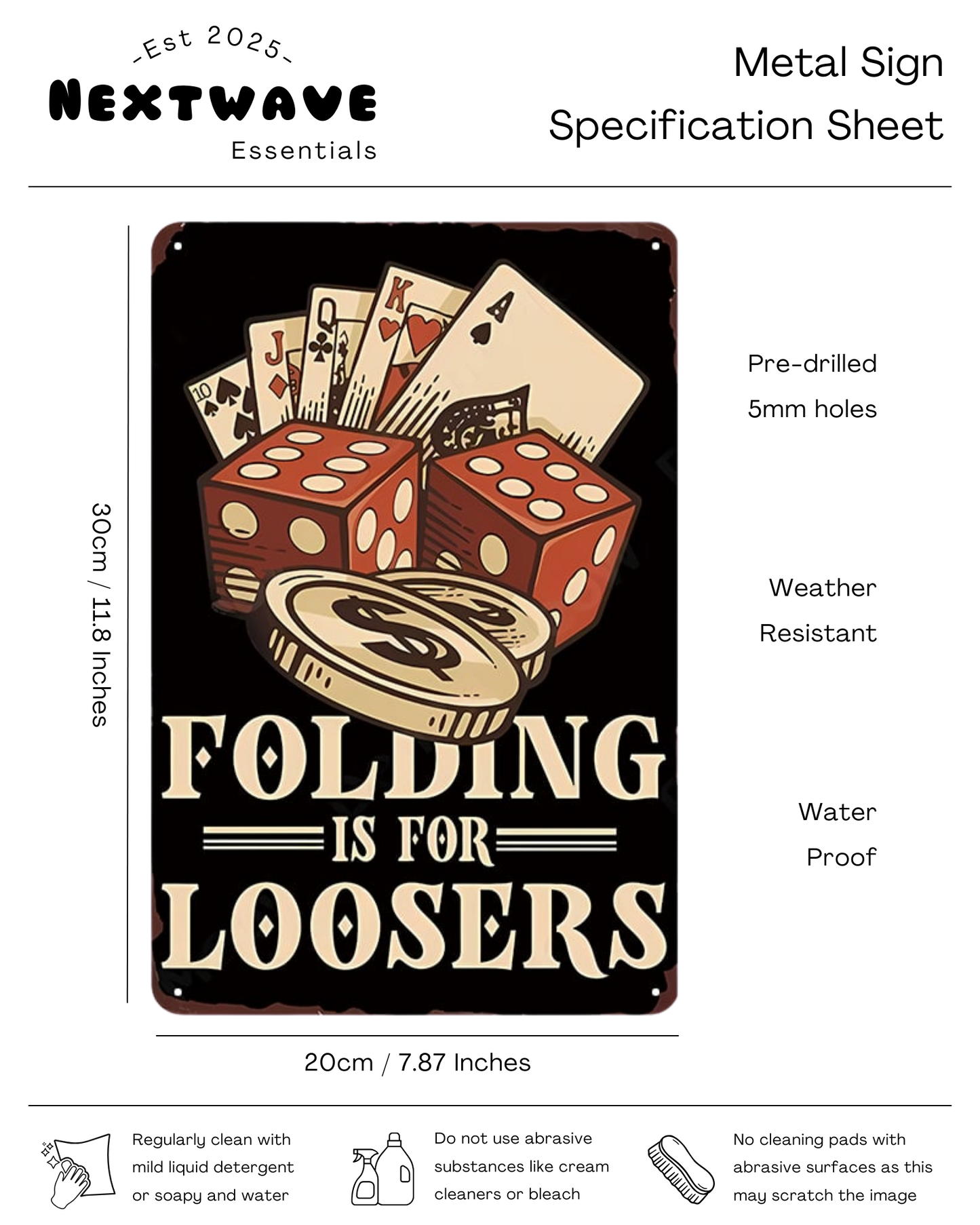 Folding Is for Losers - Metal Sign