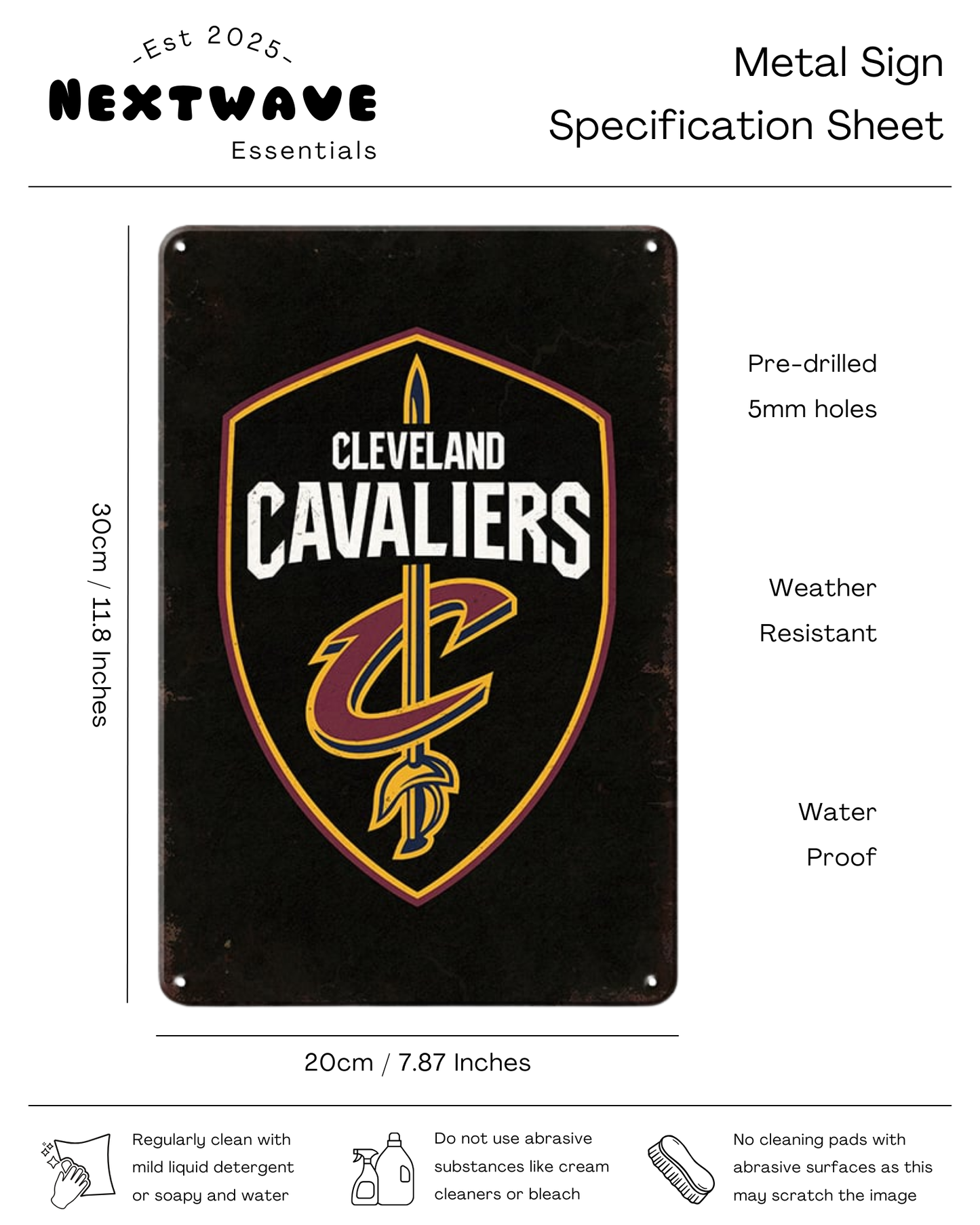 Cleveland Cavaliers Logo Sign – Metal Sign