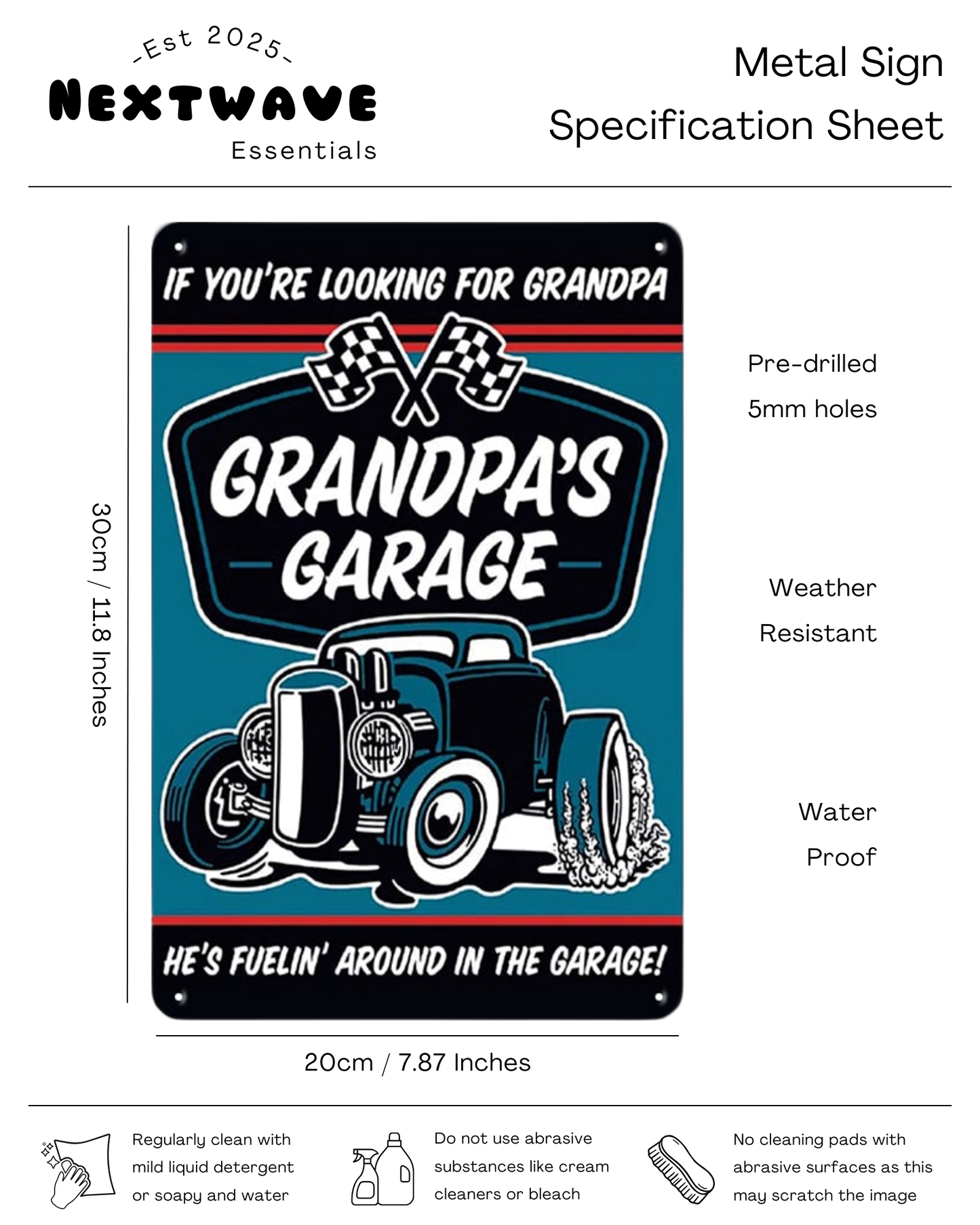 Grandpa’s Garage Retro Humor - Metal Sign