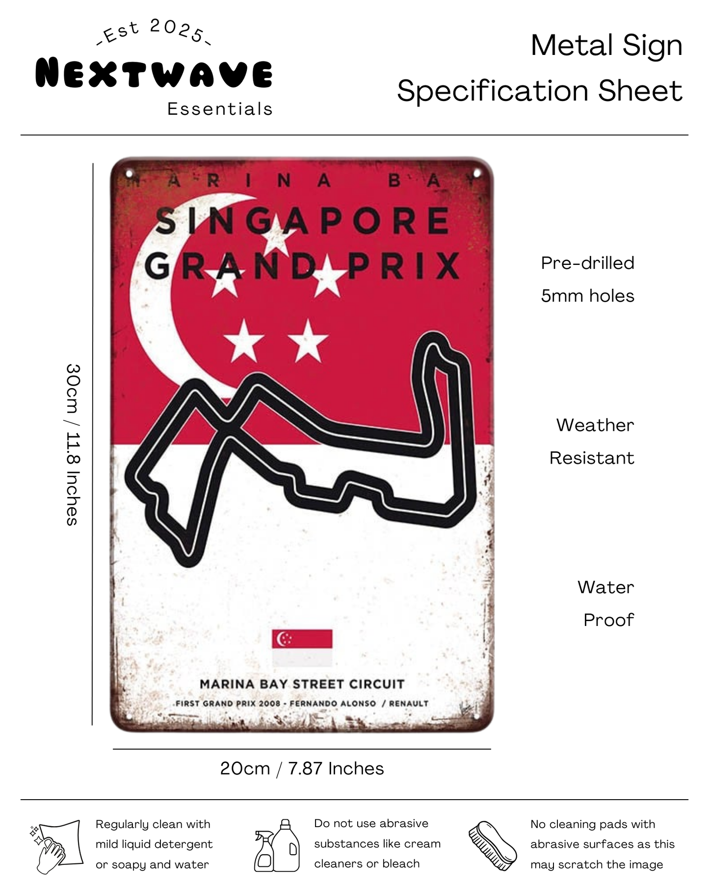 Singapore Grand Prix Circuit β Metal Sign