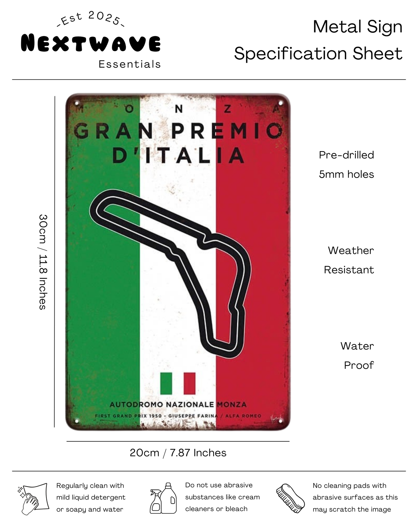 Italian Grand Prix Monza Circuit β Metal Sign