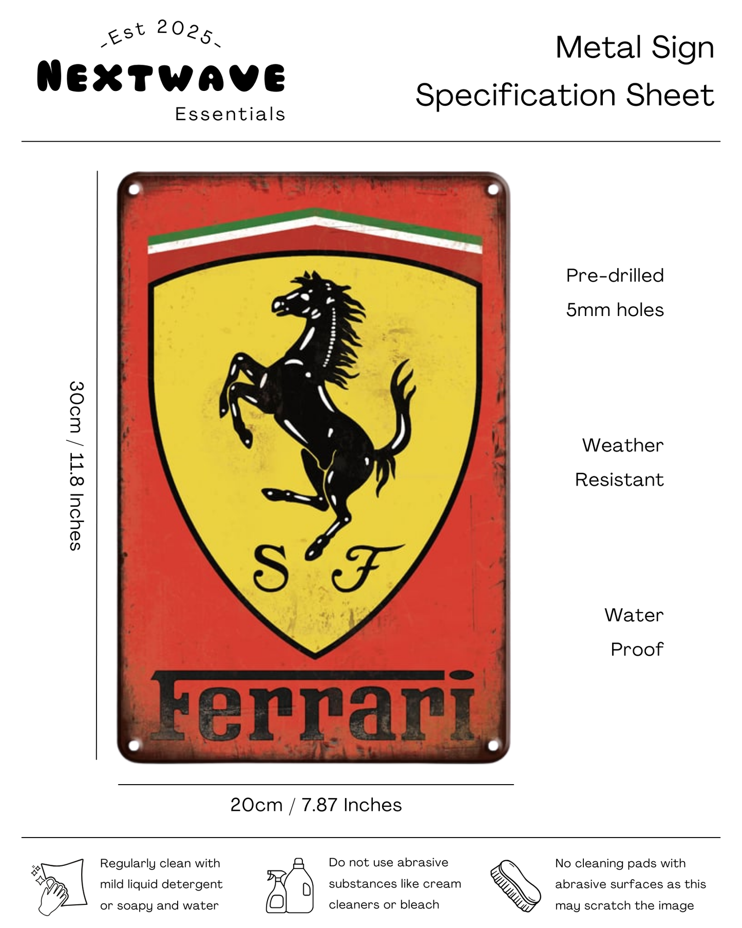 Ferrari Vintage Racing Emblem – Metal Sign