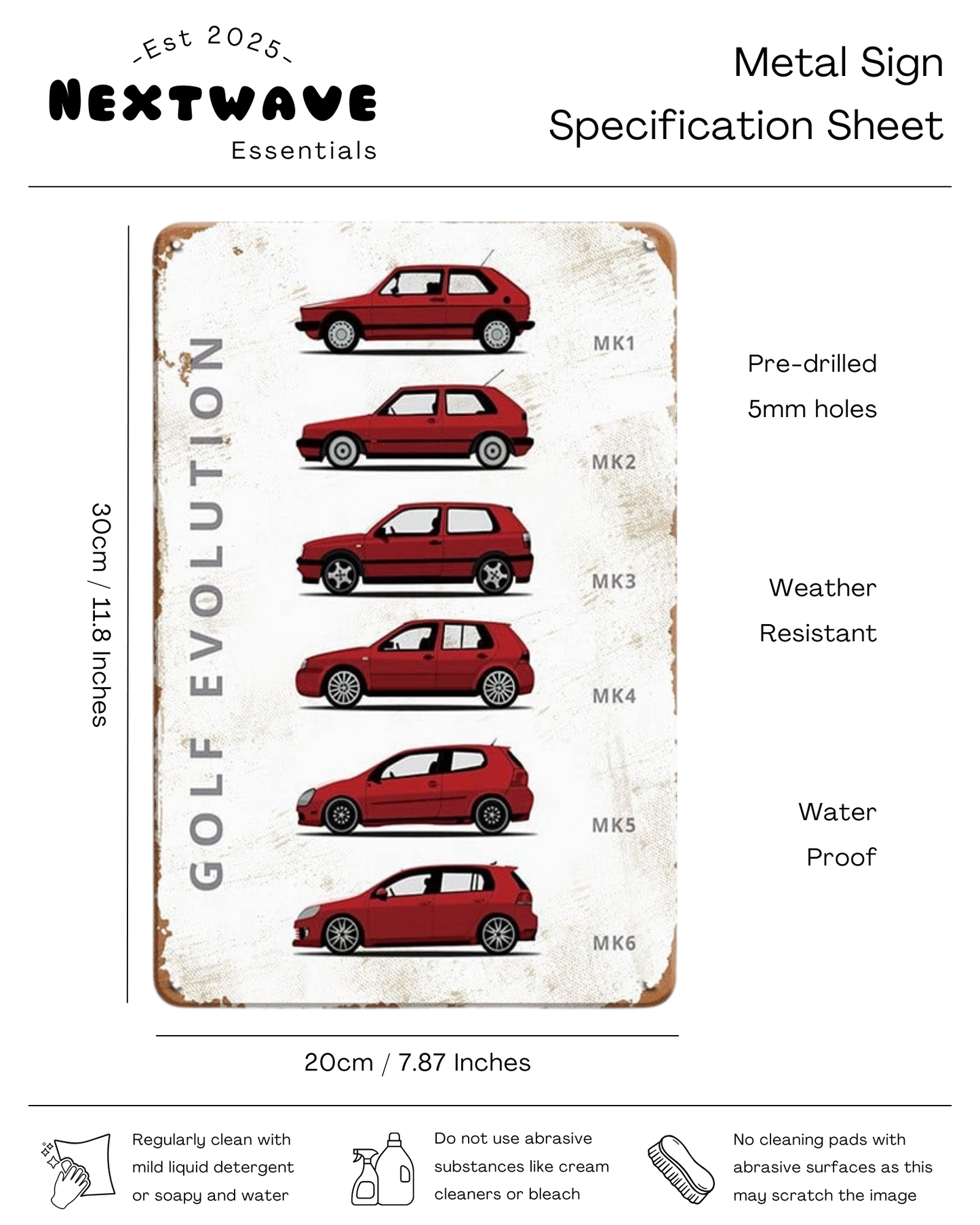 Volkswagen Golf Evolution - Metal Sign