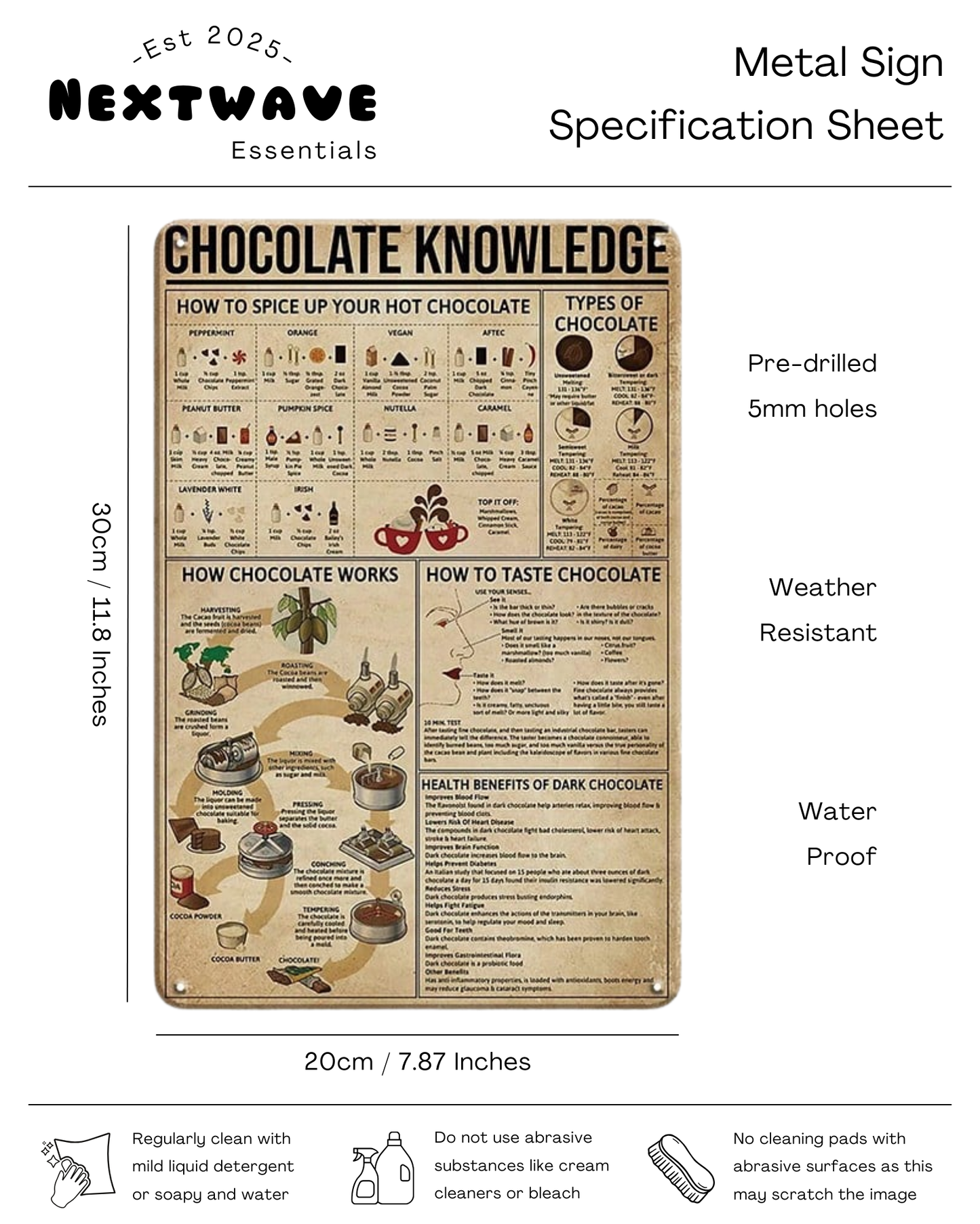 Chocolate Knowledge - Metal Sign