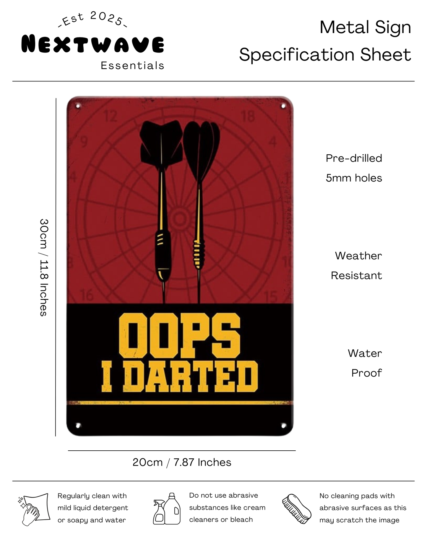 Oops I Darted - Metal Sign