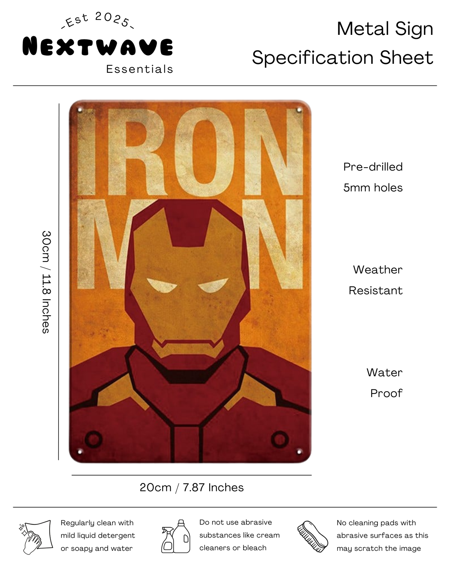 Iron Man Minimalist Wall Art – Metal Sign