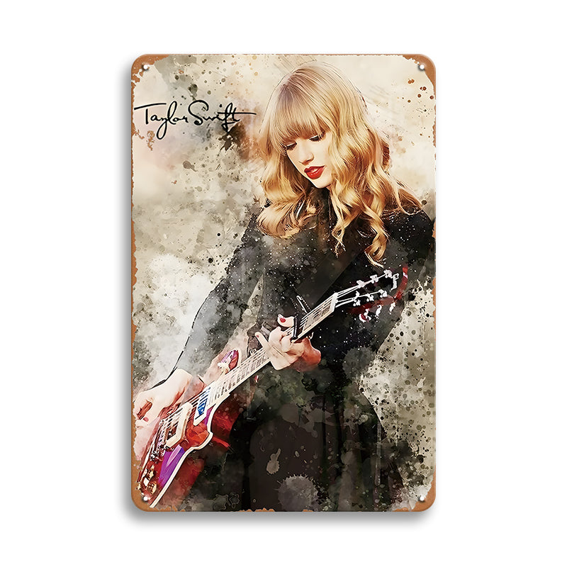 Taylor Swift Vintage Artistic Portrait – Metal Sign