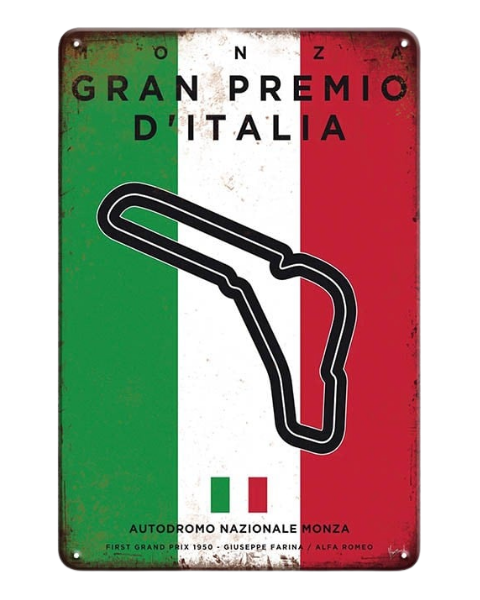 Italian Grand Prix Monza Circuit β Metal Sign