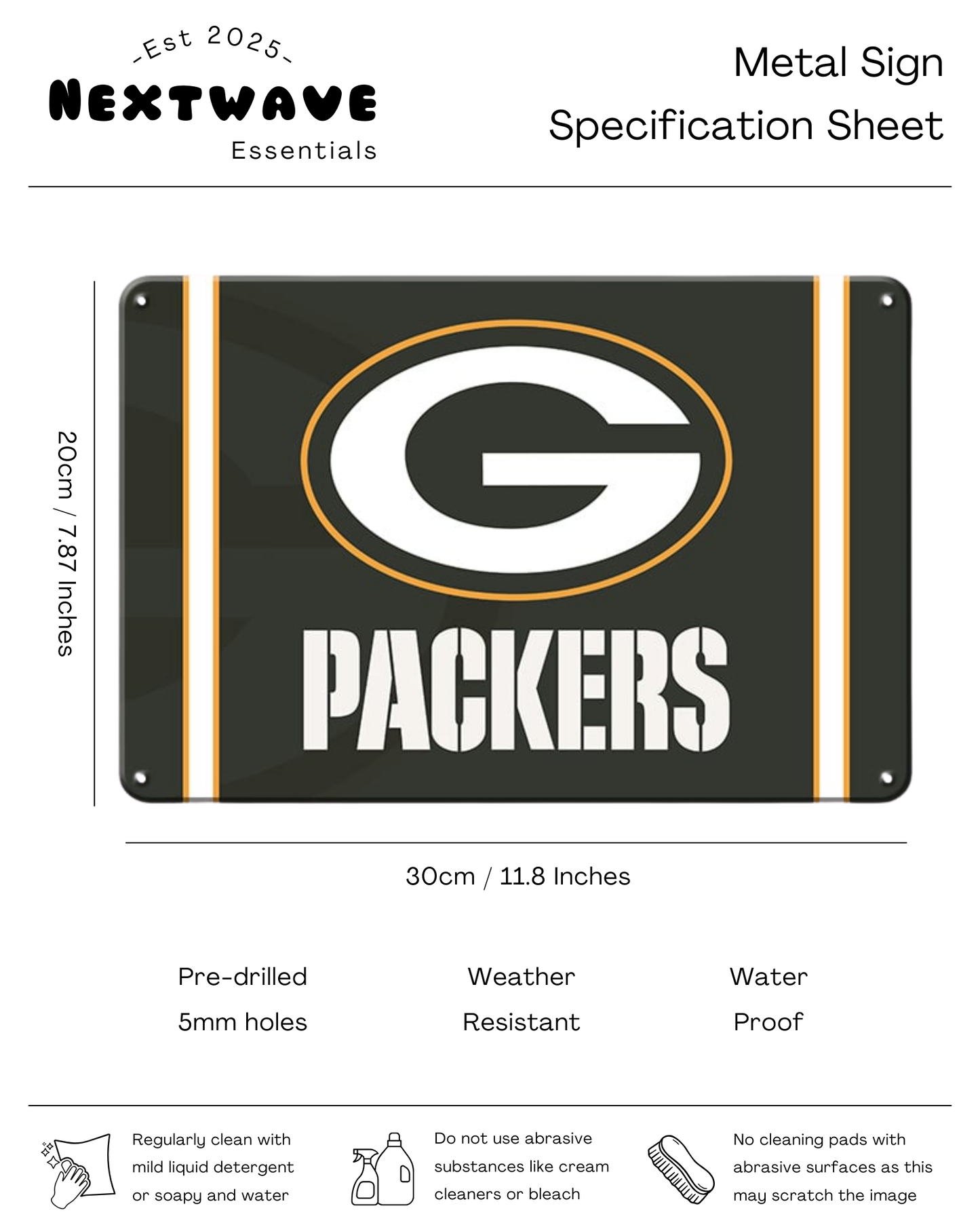 Green Bay Packers Logo Sign β Metal Sign