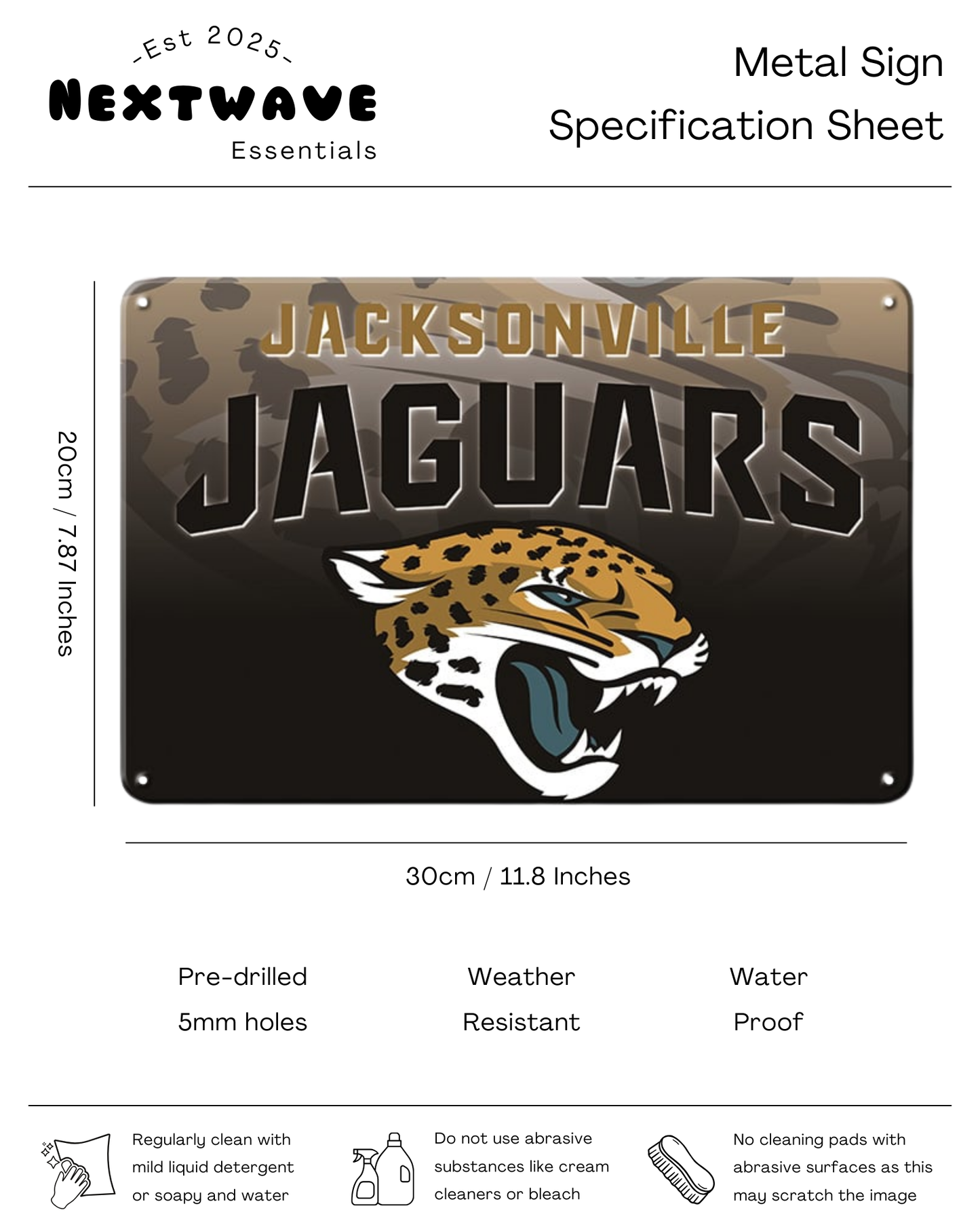 Jacksonville Jaguars Logo – Metal Sign
