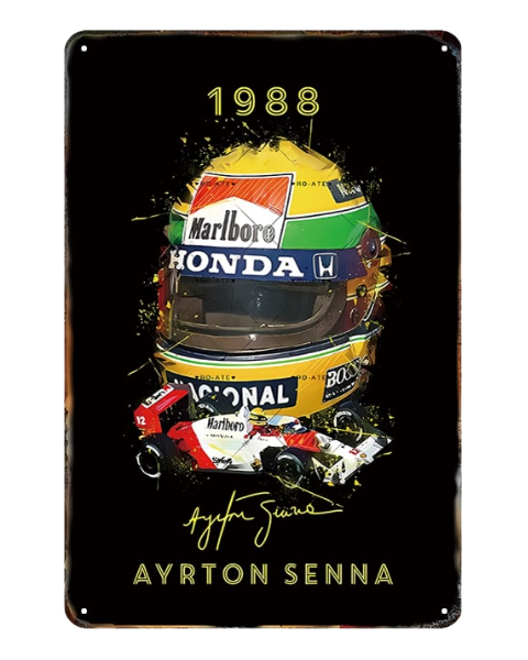Ayrton Senna 1988 McLaren Honda F1 Champion Tribute – Metal Sign