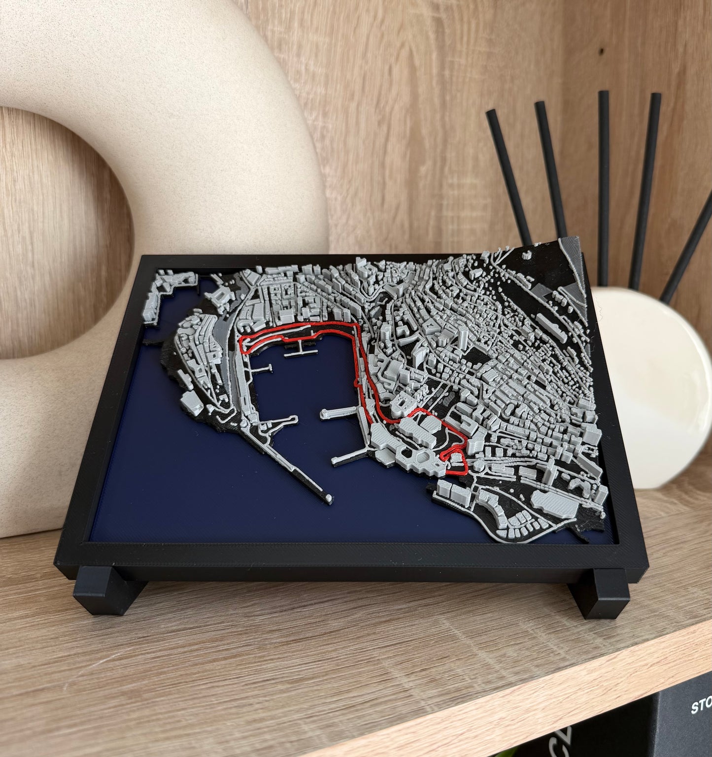 F1 Inspired Circuit Terrain Maps - 3D Printed Formula 1 Track Displays with Stand