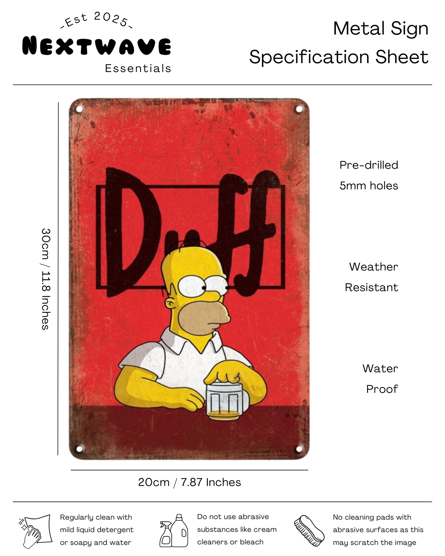 Homer Simpson Duff Beer – Metal Sign