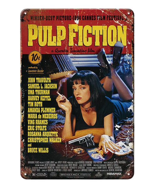 Pulp Fiction Vintage Movie Poster - Metal Sign
