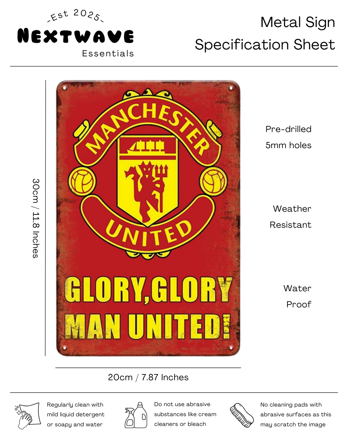 Glory Glory Man United Sign – Metal Sign