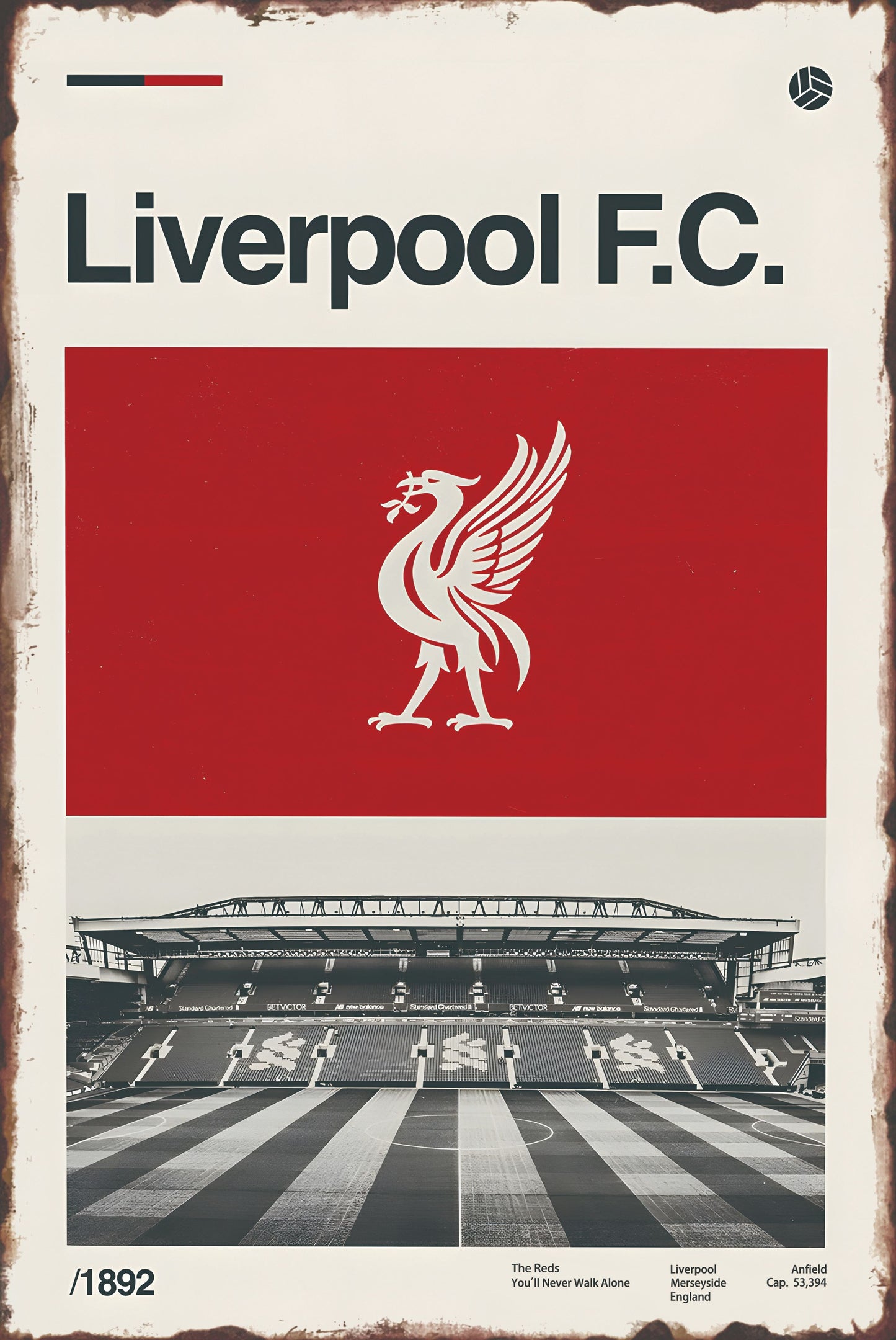 Liverpool FC Anfield Stadium Poster – Metal Sign