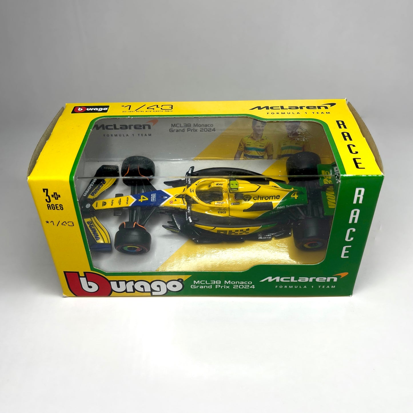 Bburago 1:43 McLaren MCL38 Monaco 2024 – Lando Norris Edition