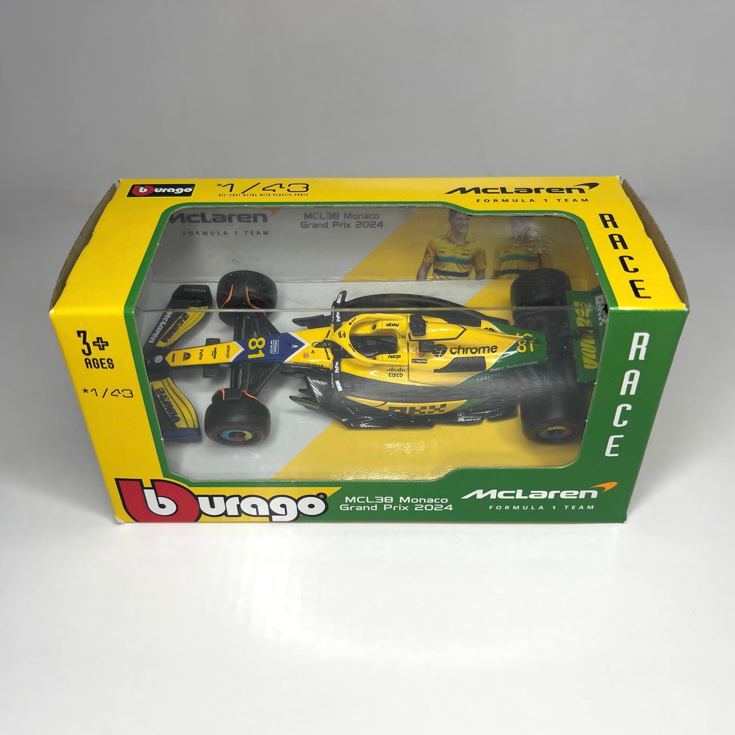 Bburago 1:43 McLaren MCL38 Monaco 2024 – Oscar Piastri Edition