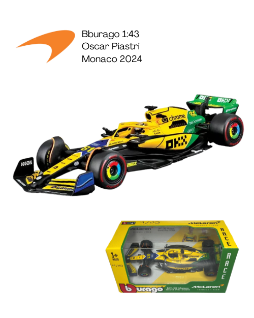 Bburago 1:43 McLaren MCL38 Monaco 2024 – Oscar Piastri Edition