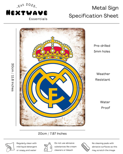 Real Madrid CF Logo Sign – Metal Sign