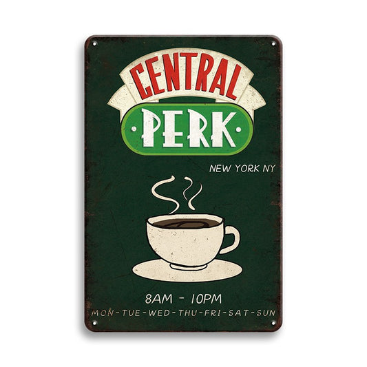 Vintage Central Perk Coffee Shop Sign (New York) - Metal Sign