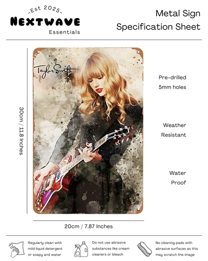 Taylor Swift Vintage Artistic Portrait – Metal Sign
