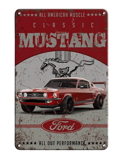 1967 Ford Mustang Classic Muscle Car - Metal Sign