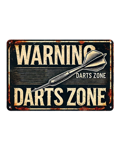 Warning Darts Zone – Metal Sign