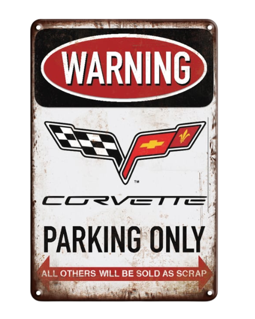 Corvette Parking Only Warning – Metal Sign