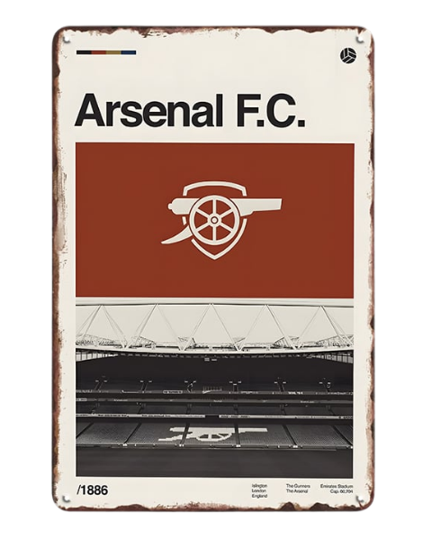 Arsenal FC Retro Stadium Design – Metal Sign