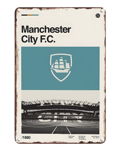 Manchester City FC Retro Stadium Sign – Metal Sign