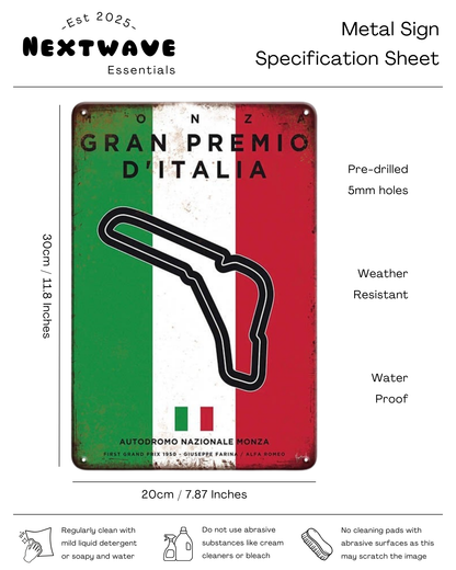 Italian Grand Prix Monza Circuit – Metal Sign