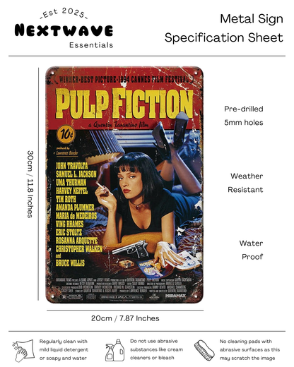 Pulp Fiction Vintage Movie Poster - Metal Sign