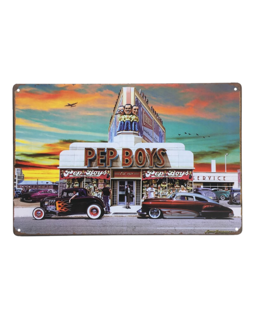 Pep Boys Classic Car Shopfront - Metal Sign