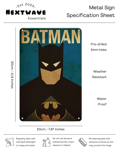 Batman Minimalist Vintage Wall Art – Metal Sign