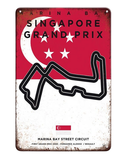 Singapore Grand Prix Circuit – Metal Sign