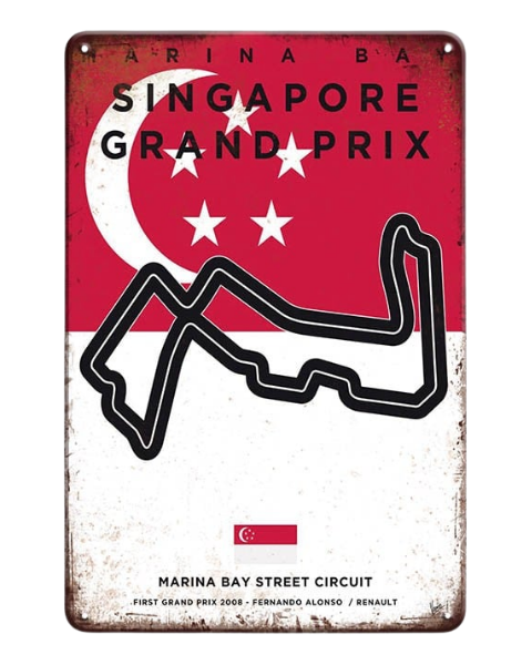 Singapore Grand Prix Circuit – Metal Sign