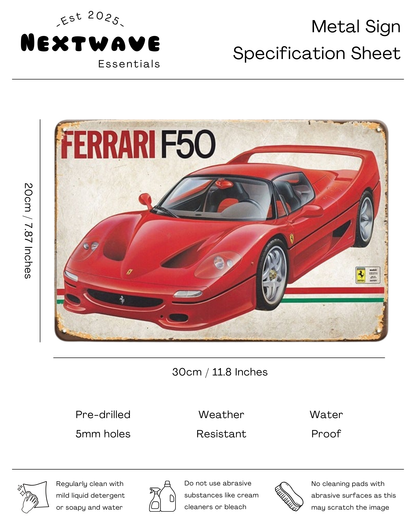 Ferrari F50 Supercar – Metal Sign