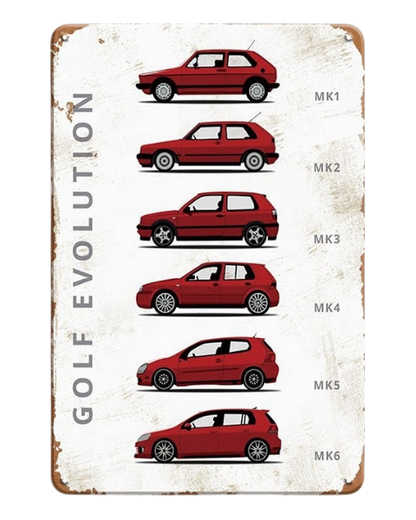 Volkswagen Golf Evolution - Metal Sign
