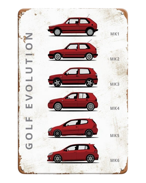 Volkswagen Golf Evolution - Metal Sign