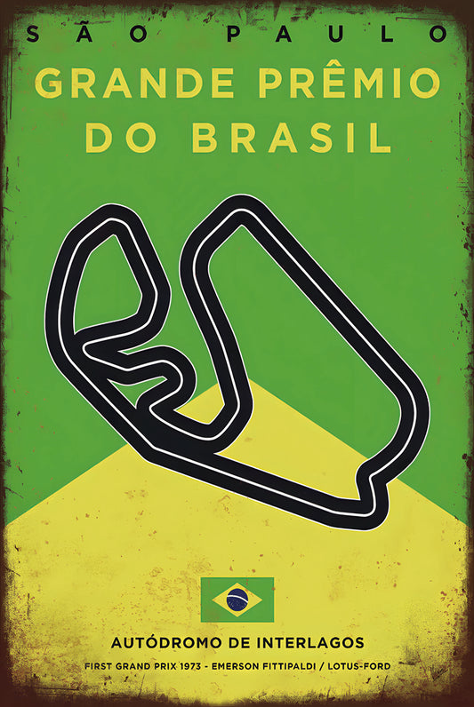 Brazil Grand Prix Autódromo de Interlagos - Metal Sign