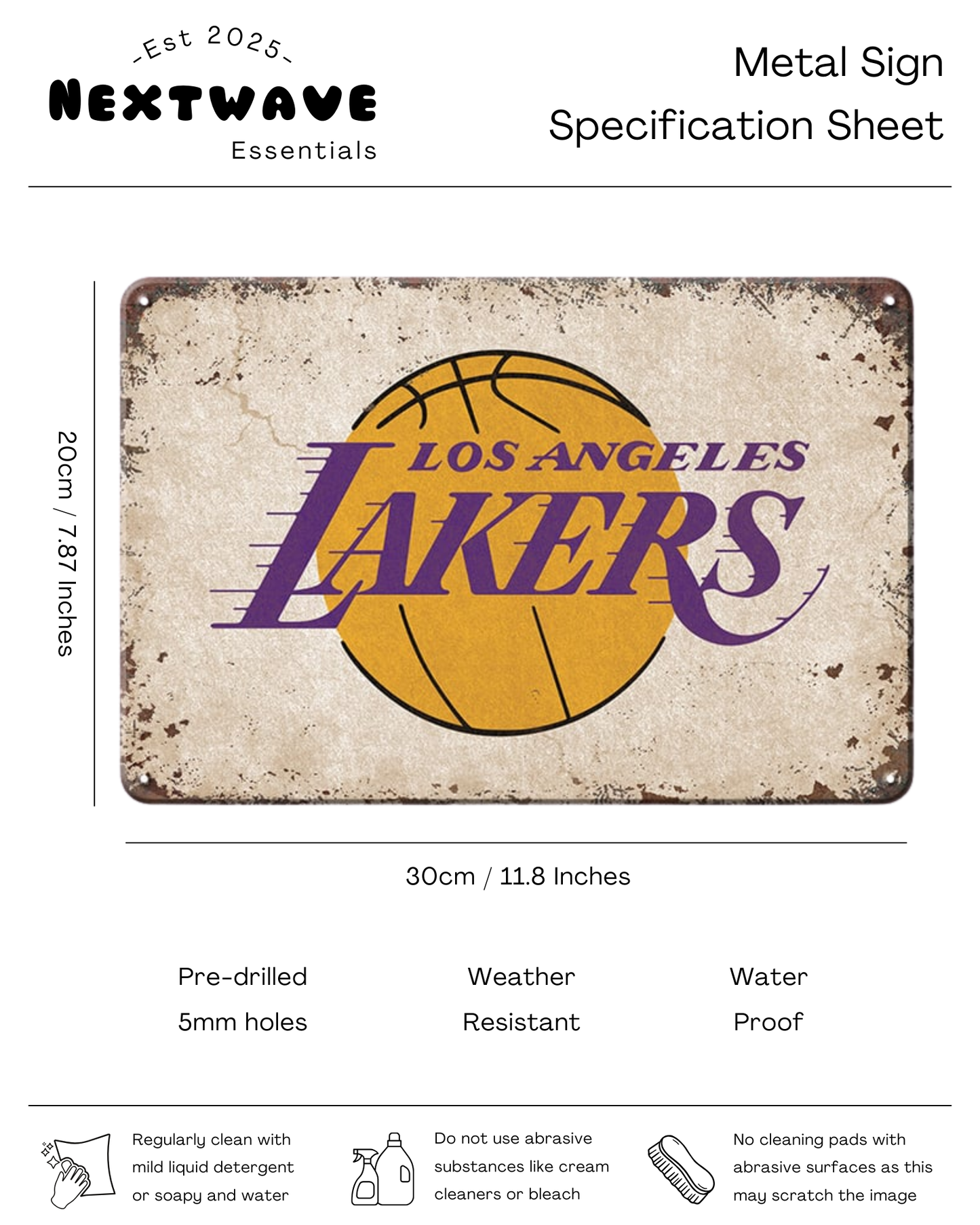 Los Angeles Lakers Logo – Metal Sign