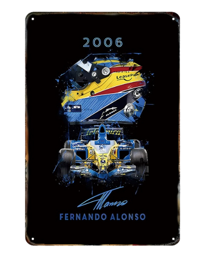Fernando Alonso 2006 Renault F1 World Champion Tribute – Metal Sign